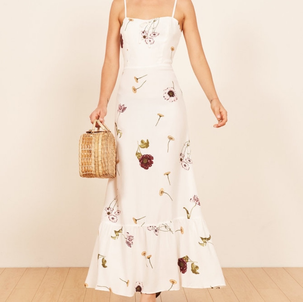 Reformation Prairie Dress in Gardenia Print